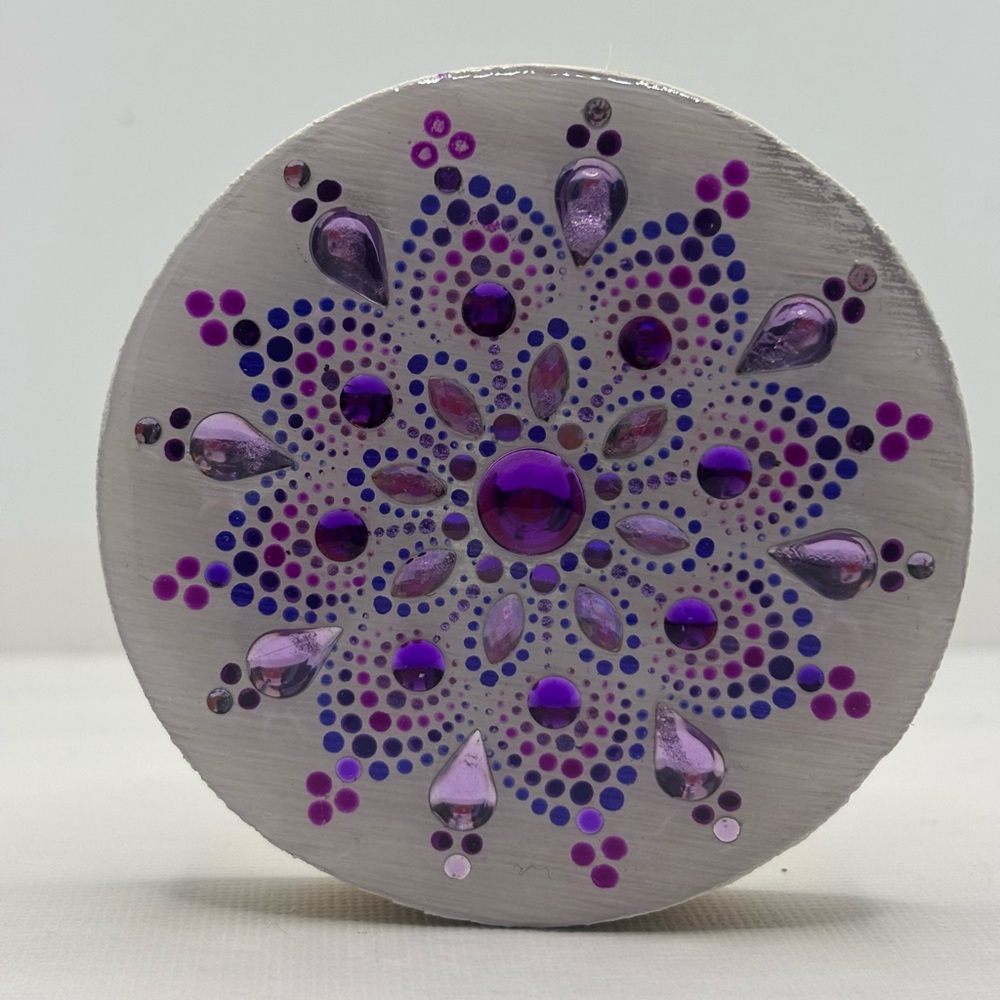 Bamboo Magnetic Bottle Opener – Hand Painted Mandala Design with Resin finish.